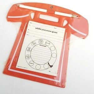 NOS Vintage Telephone Message Pad While You Were Gone Orange Rotary Phone Office